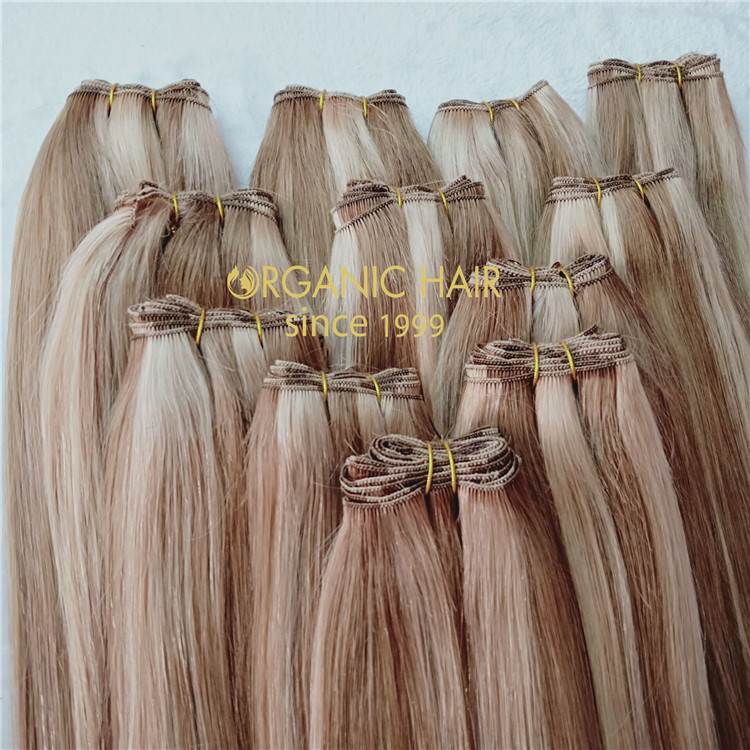 Russian remy hair handtied weft full cuticle intact C95